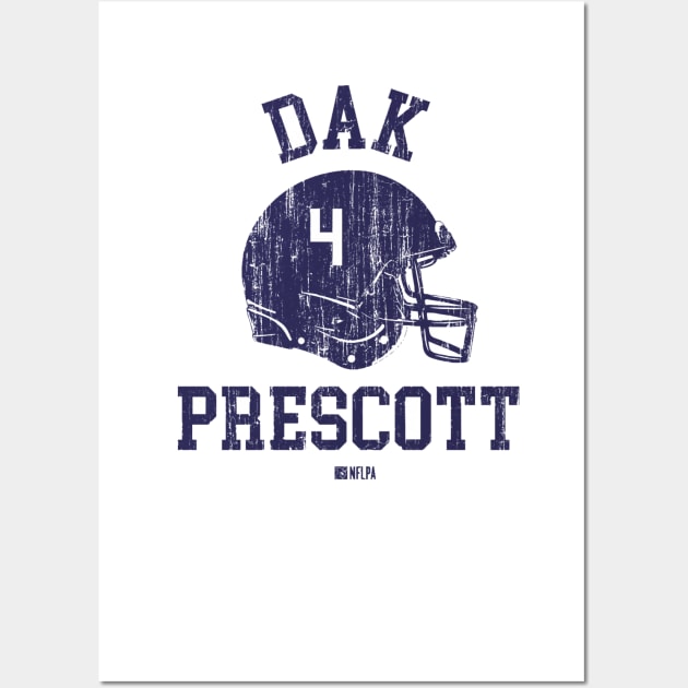 Dak Prescott Dallas Helmet Font Wall Art by TodosRigatSot